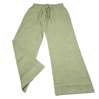 Indigo Thread Co Women's Casual Drawstring Pull On Pants Pockets Medium Sz Green