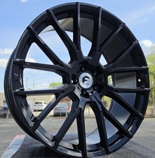 24 Inch Staggered Gloss Black Forgiato Flow 001 5x112 Wheels Rims