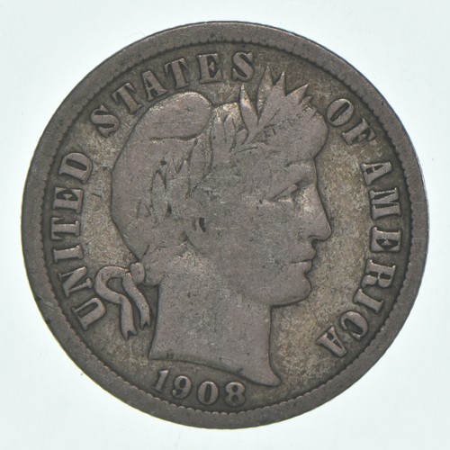 10c Crisp - 1908-D Barber Dime - Stunning Detail! - Look it Up! *922