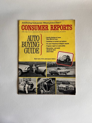 #ad #ad Vintage Consumer Reports Auto Buying Guide April 1969 Magazine $49.99