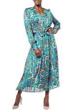 C Wonder by Christian Siriano Women's Chiffon Dress Spicy Scroll