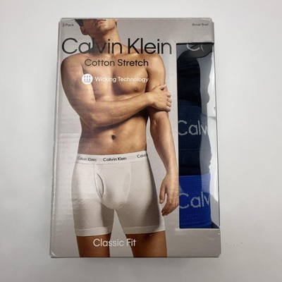 Calvin Klein Boxer Brief Underwear Mens Small Multicolor Cotton Stretch 3 Pack