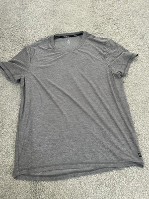 layer 8 mens performance qwick dry T-shirt. Gray Size Large 100% polyester. S