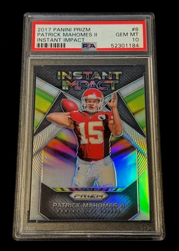 PATRICK MAHOMES 2017 PANINI PRIZM #8 INSTANT IMPACT ROOKIE RC PSA 10 GEM NFL
