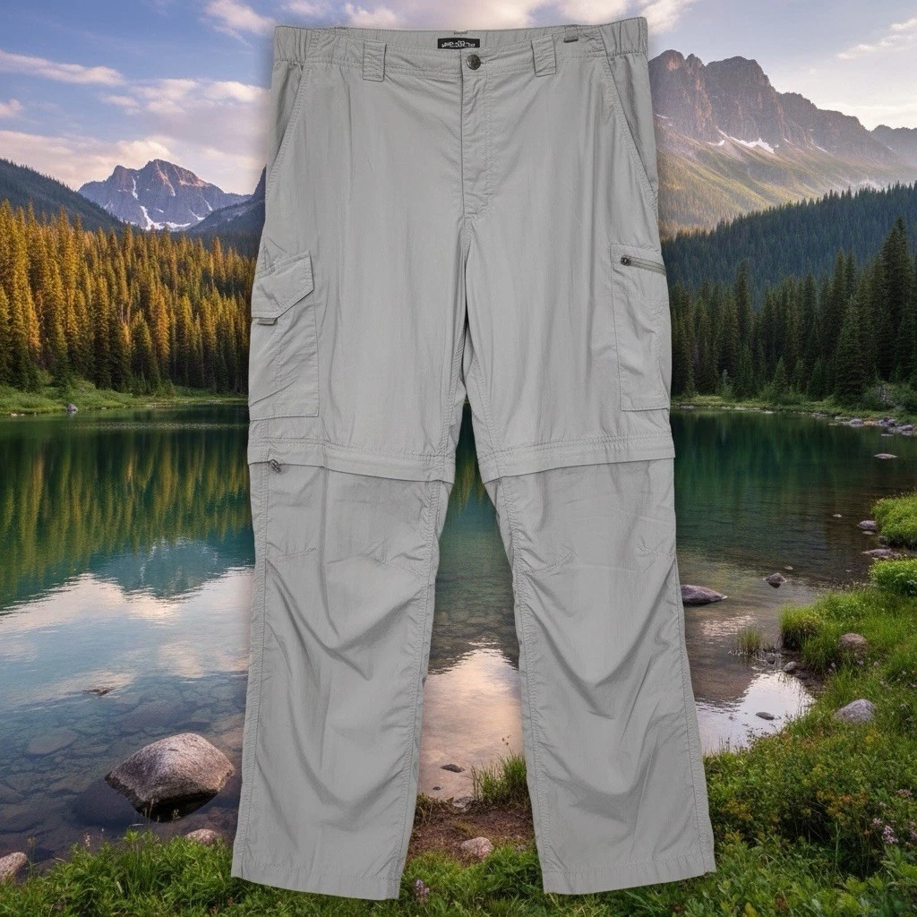 Columbia Silver Ridge Convertible Pants Men 40x30 Taupe Cargo Omni Shade 1441671