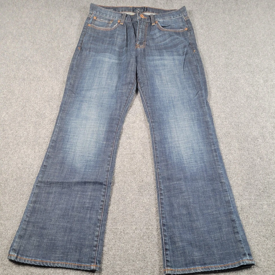 Bota Jeans Masculina Lucky Brand 367 Vintage Azul Lavagem Média Bootcut L32 Zíper Mosca - Imagem 2 de 4