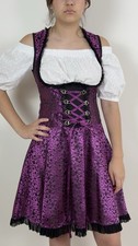 Dirndline Dirndl Dress Purple Black Oktoberfest German Bavarian Costume S