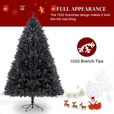 6FT Christmas Tree with Stand Bushy Artificial Xmas Tree Home Decor 1050 Tips