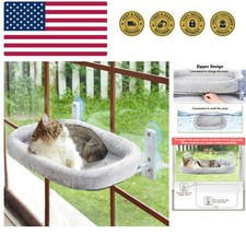 Cordless Cat Window Perch, Cat Hammock for Wall with 4 Strong Suction Cups, S...