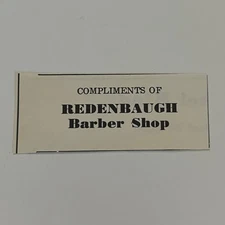 Compliments Of Redenbaugh Barber Shop 1950 Paoli Indiana Ad SAH1-S26