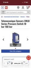 Telemecanique Sensors XMLB Series Pressure Switch 10 bar 160 bar x4