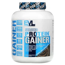 2 X  EVLution Nutrition, Stacked Protein Gainer, Double Rich Chocolate, 6 lbs (2