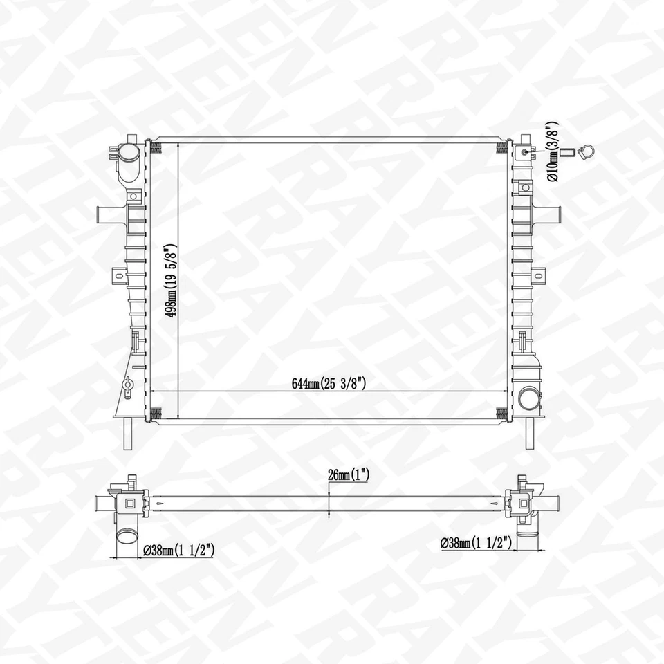 Radiator for 2003-05 Ford Crown Victoria Lincoln Town Car Mercury Grand Marquis - Imagem 4 de 4