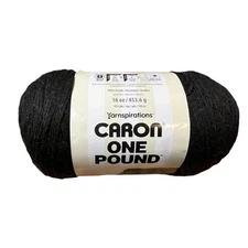 Caron One Pound Worsted Weight Acrylic Yarn in Dark Grey Mix #10818 New