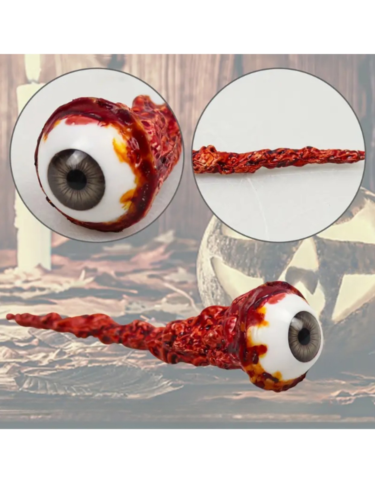 Bloody Eyeball Fake Ripped Out Eye Realistic Halloween Prop