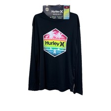 Hurley Youth Long Sleeve UPF 50 H2O Dri Fit Rash Guard Swim Top SIZE 7/8 NEW