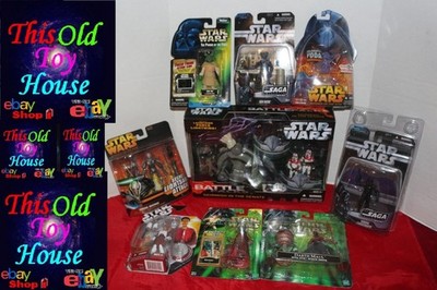 STAR WARS ACTION FIGURE COLLECTION X9 LOT 2006 71523 YODA DARTH MAUL ISHI TIB+++