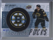 2016-17 Upper Deck Trilogy Signature Pucks Team Logo 5/17 Matt Beleskey Auto n1u