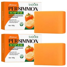 2 Pack Persimmon Soap Bar for Body Odor Control Purifying Deodorizing Body Wash