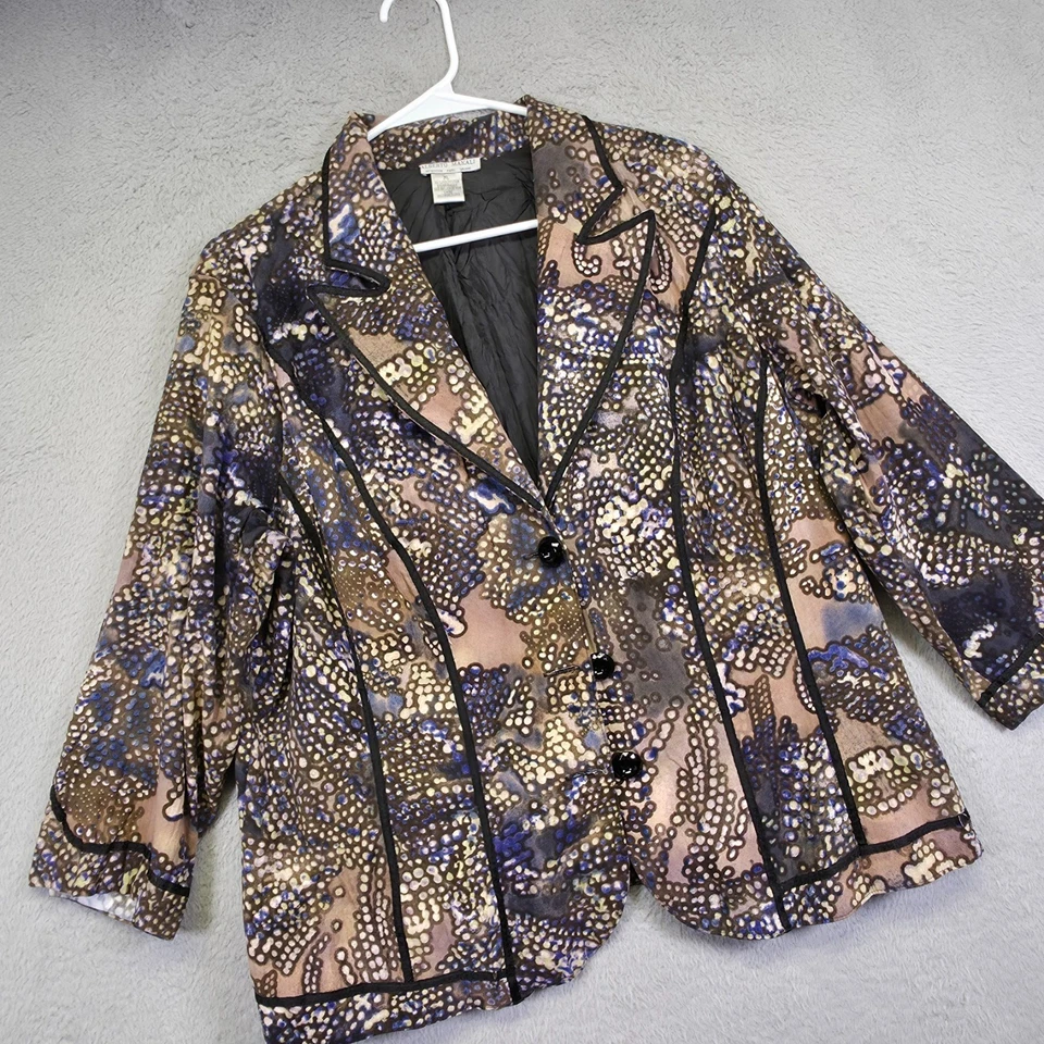 Blazer Alberto Makali para mujer XL audaz abstracto oficina noche carrera declaración Foto 2 de 4