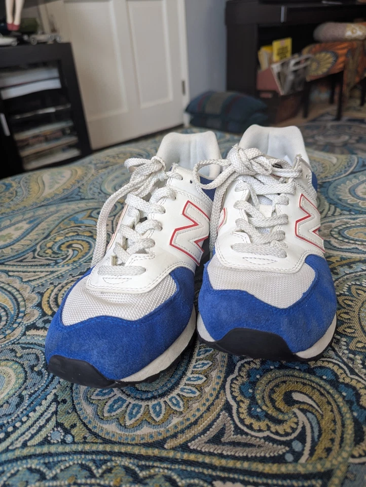 New Balance 574 синий белый красный мужской 8 - Изображение 2 из 4