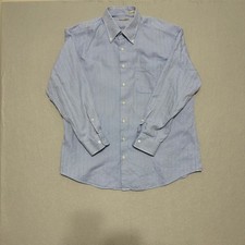 Peter Millar Mens XL Light Blue Herringbone Button Down Shirt 100 Cotton LS