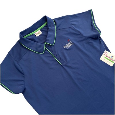 NWT Birdies & Bows XL BLUE BARBASOL CHAMPIONSHIP Pitch/putt Golf Polo Women's