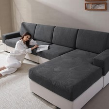 Couch Cushion Covers for Sectional and L Shaped Sofa Stretch Soft Washable Wear