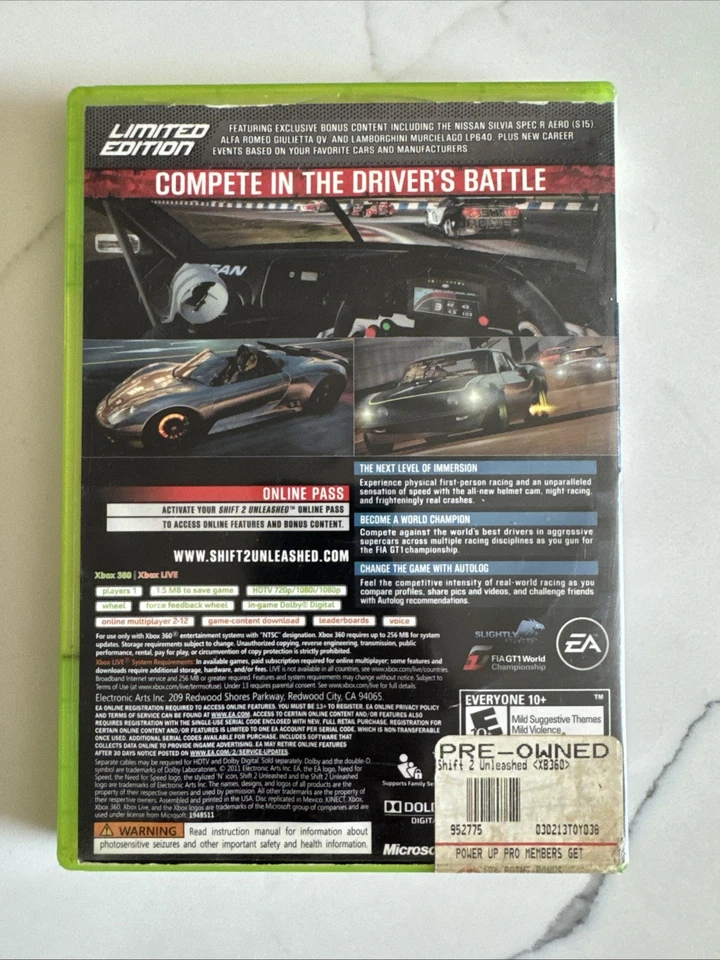 Shift 2: Unleashed -- Limited Edition (Microsoft Xbox 360, 2011) - Image 2 of 2