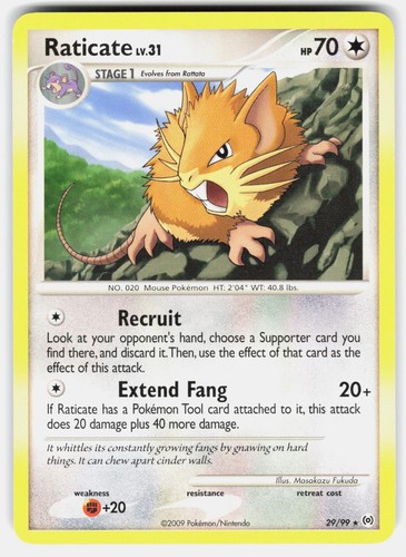 RATICATE 29/99 RARE ARCEUS POKEMON LP