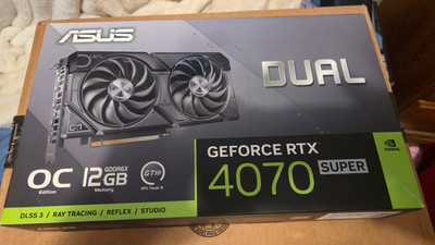 Asus Dual - Nvidia 4070 Super OC Edition Graphics Card - GPU - Black 12GB GDDR6X