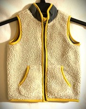 Boys Old Navy Vest SZ 5T Very Stylish Comfy White with Gray Yellow Accents