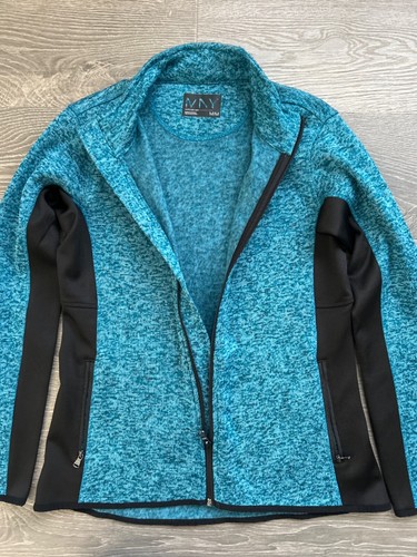 womens marc new york long sleeve sweater jacket medium teal - Picture 2 of 4