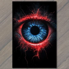 Art Print  Intense Glowing Eye Red Energy Storm Striking Vision Strange Weird