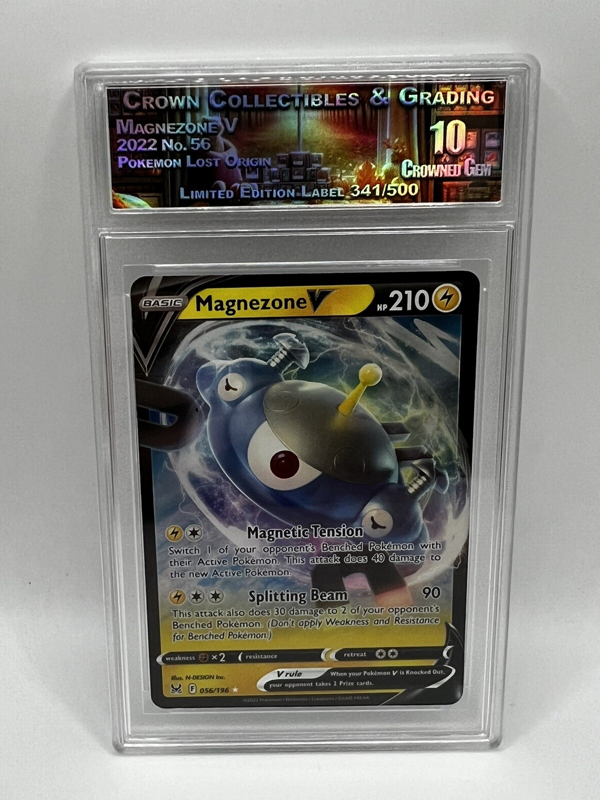 2022 Magnezone V Pokemon Lost Origin Card Graded CC&G Crowned Gem 10 LE 341/500!