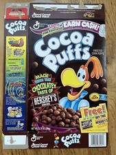 1999 General Mills Cocoa Puffs cereal box - Free HERSHEY  s Candy Bag