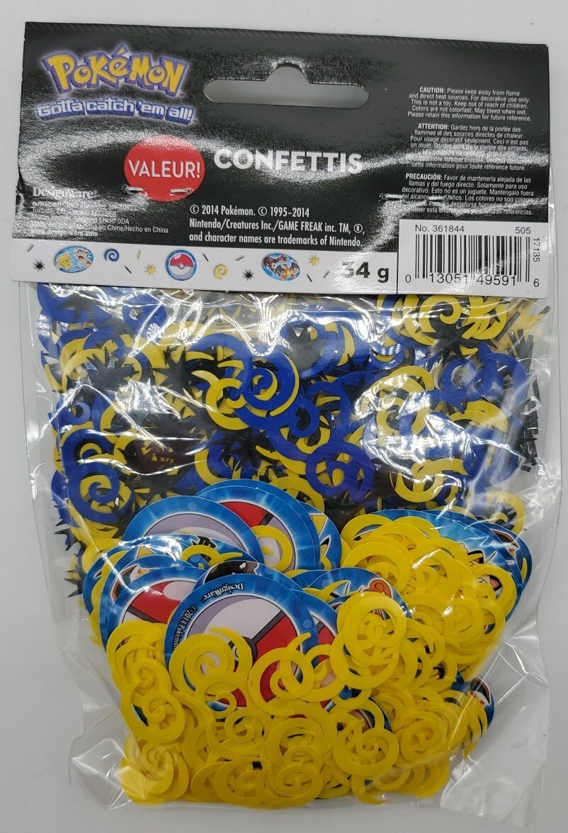 Pokémon Birthday Party Supplies Favors Confetti 1.2 Ounce NEW In