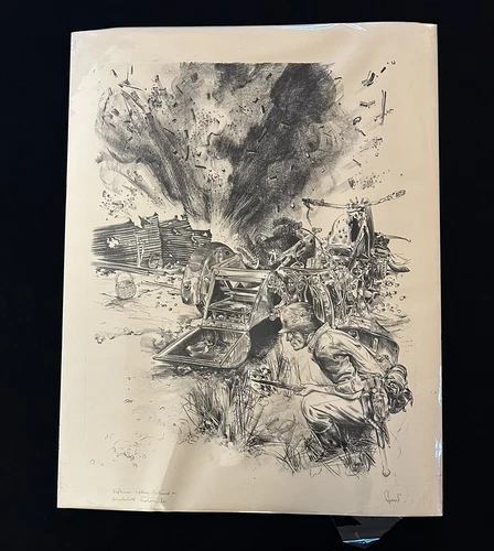 RARE! WW2 German War Artist Joseph Arens Hand Signed  Print