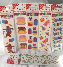 Vintage Mrs. Grossman's Stickers Choose Birthday Cake and More - 3 Sheets per Pk