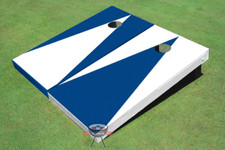 White And Royal Alternating No Stripe Triangle Set