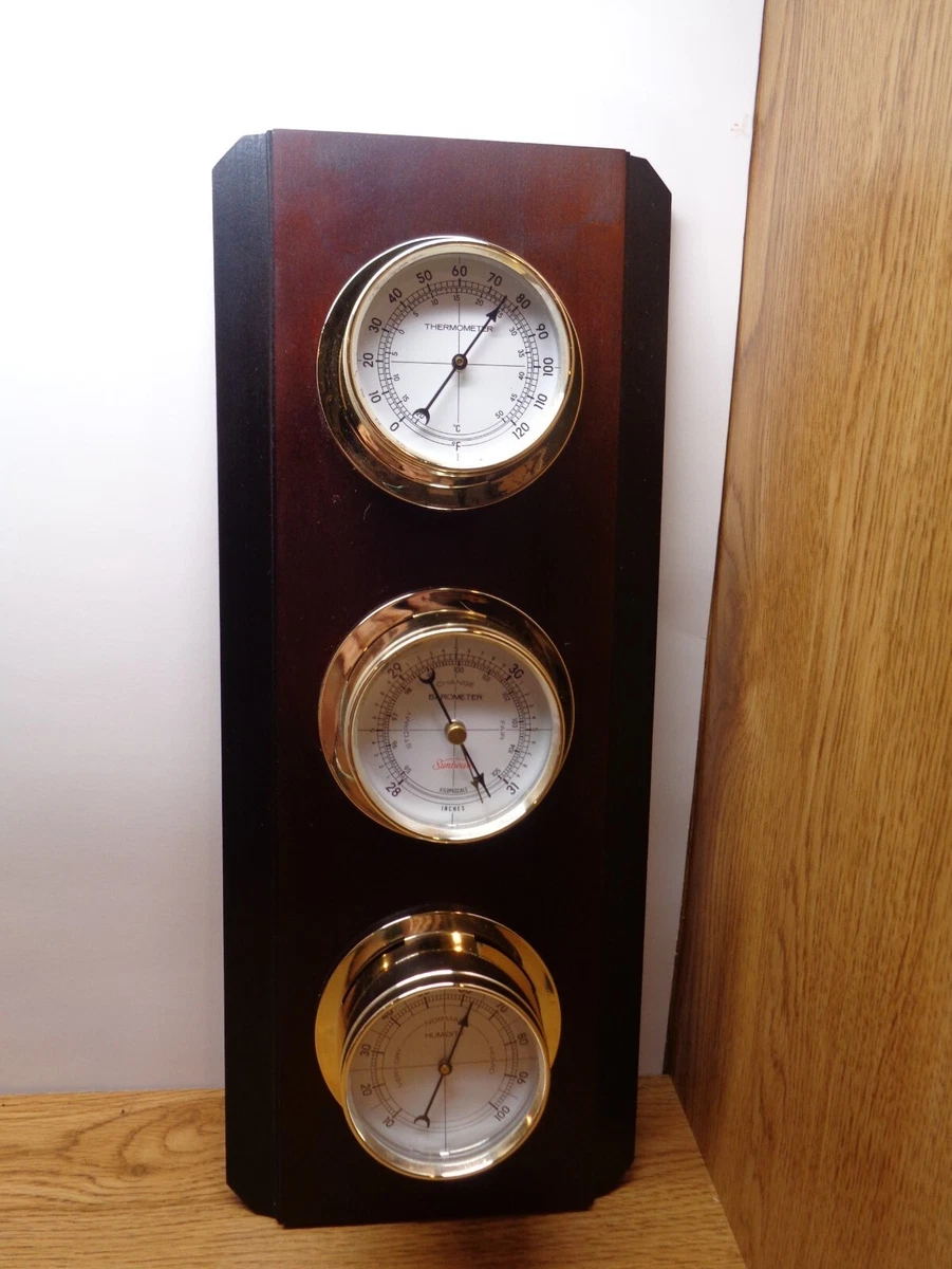 Sunbeam Weather Station Barometer Thermometer Humidity Vintage 3 Gauge