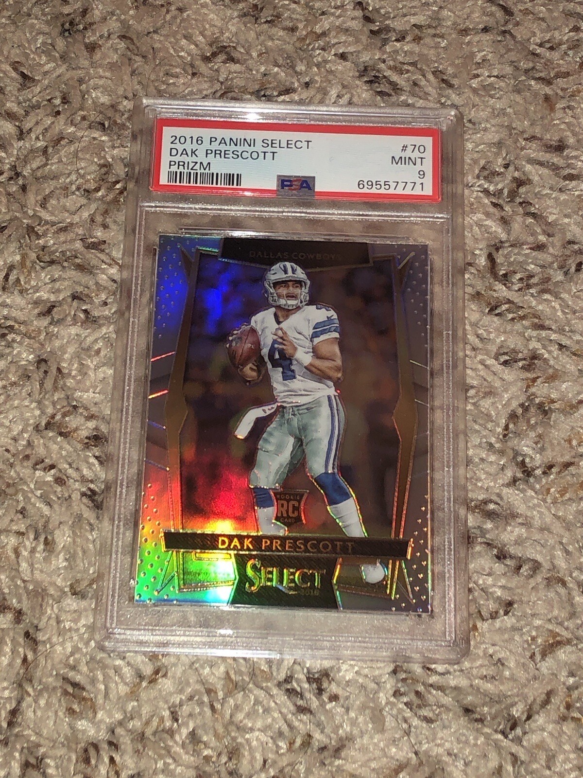 2016 SELECT DAK PRESCOTT RC ROOKIE SILVER PRIZM #70 PSA 9 MINT COWBOYS MVP