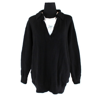 Alexander Wang Black Wool White Green Tie Dye Bi Layer Sweater M