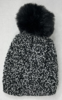 KYI KYI BEANIE BLACK FADE FUR GRAY/BLACK BLEND WOOL ONE SIZE  display picture 3