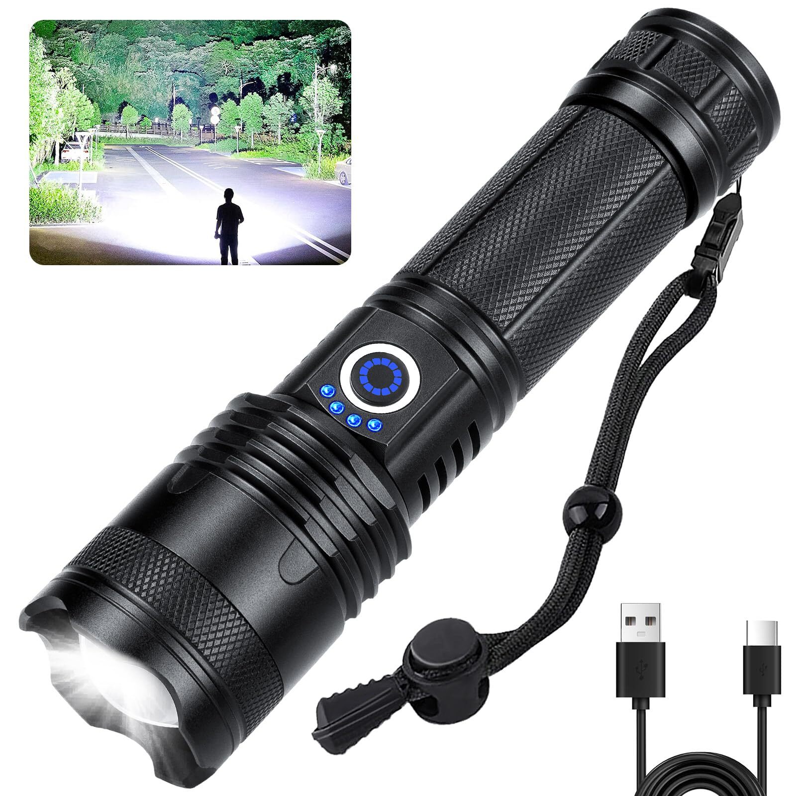 Flashlights High Lumens Rechargeable - 990000 lumens Super Bright LED Flashli...