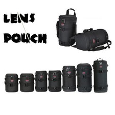 Thick Strong Nylon Padded DSLR Camera Lens Pouch Bag Protect Case / Option belt
