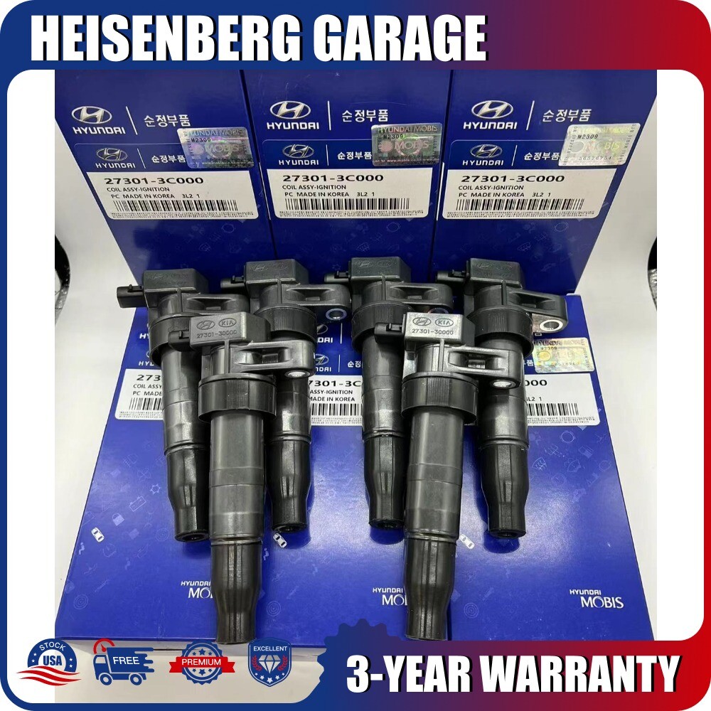 6PCS OEM Ignition Coil Compatible with 2006-19 Hyundai & 2006-18 Kia 3.3L 3.8L Engines #27301-3C000