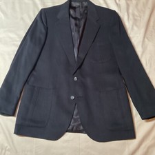 Mens Lanvin Paris navy Feathersuede blazer sportcoat sz LARGE 44 EUC