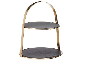 Etagere Artesà mit Bogenrahmen H. 29,5cm D. 25cm Metall + Schiefer KitchenCraft