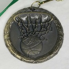Basketball Awards Medal Neck Ribbon Trophy Medallion Metal Sports Pendant-U